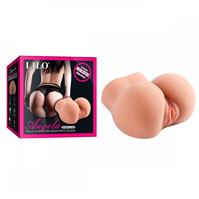 Masturbador em Forma de Bunda, Vagina e Ânus Penetráveis com Cápsula Vibratória e Controle Remoto com Fio - Lilo Angela | 11,5 x 3 cm