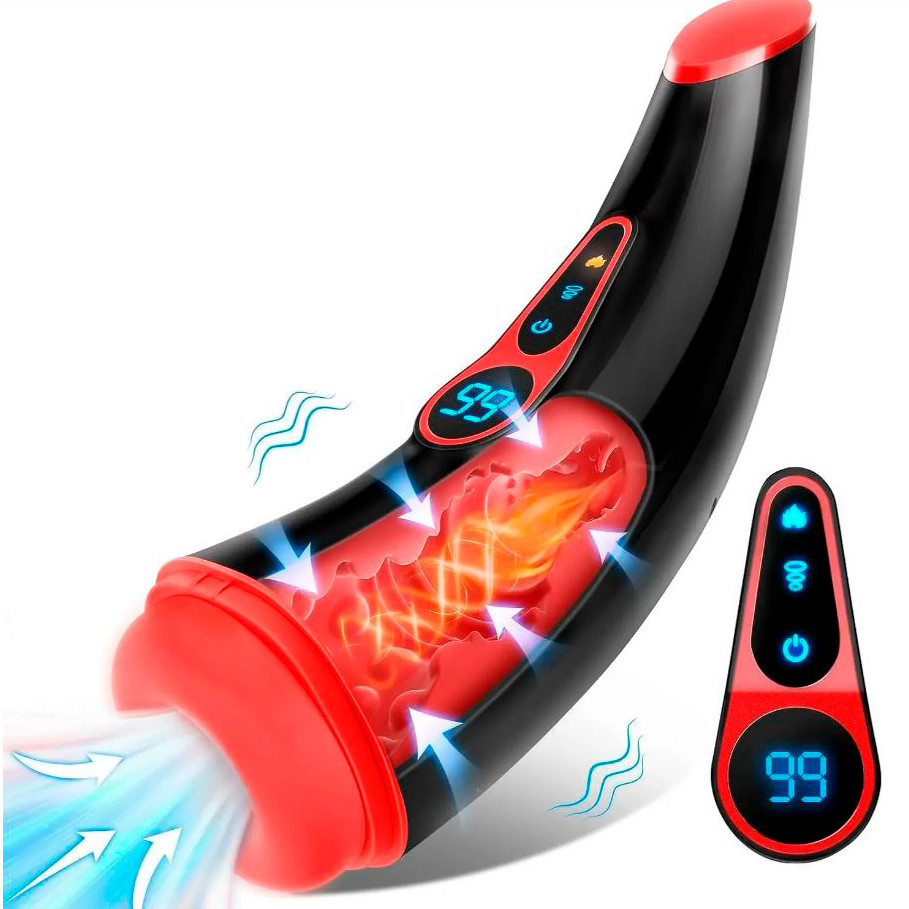 Masturbador com Formato Anatômico, Painel de LED, 9 Modos de Sucção, 9 Tipos de Vibrações, Função Aquecimento - 007 Pro Suck | 10,5 x 3,5 cm - 1