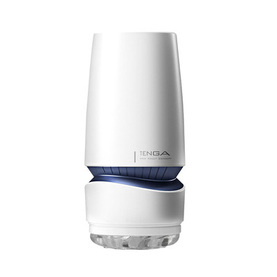 Foto 3 do produto Masturbador no Formato de Copo, Feito em Elastômetro Texturizado com Saliências - Tenga Aero Cobalt Ring | 17,2 x 7,6 cm