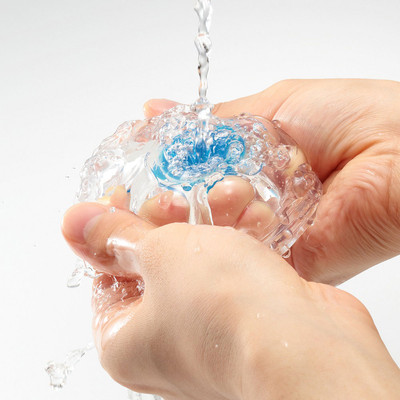 Foto 4 do produto Masturbador no Formato de Copo, Feito em Elastômetro Texturizado com Saliências - Tenga Aero Cobalt Ring | 17,2 x 7,6 cm