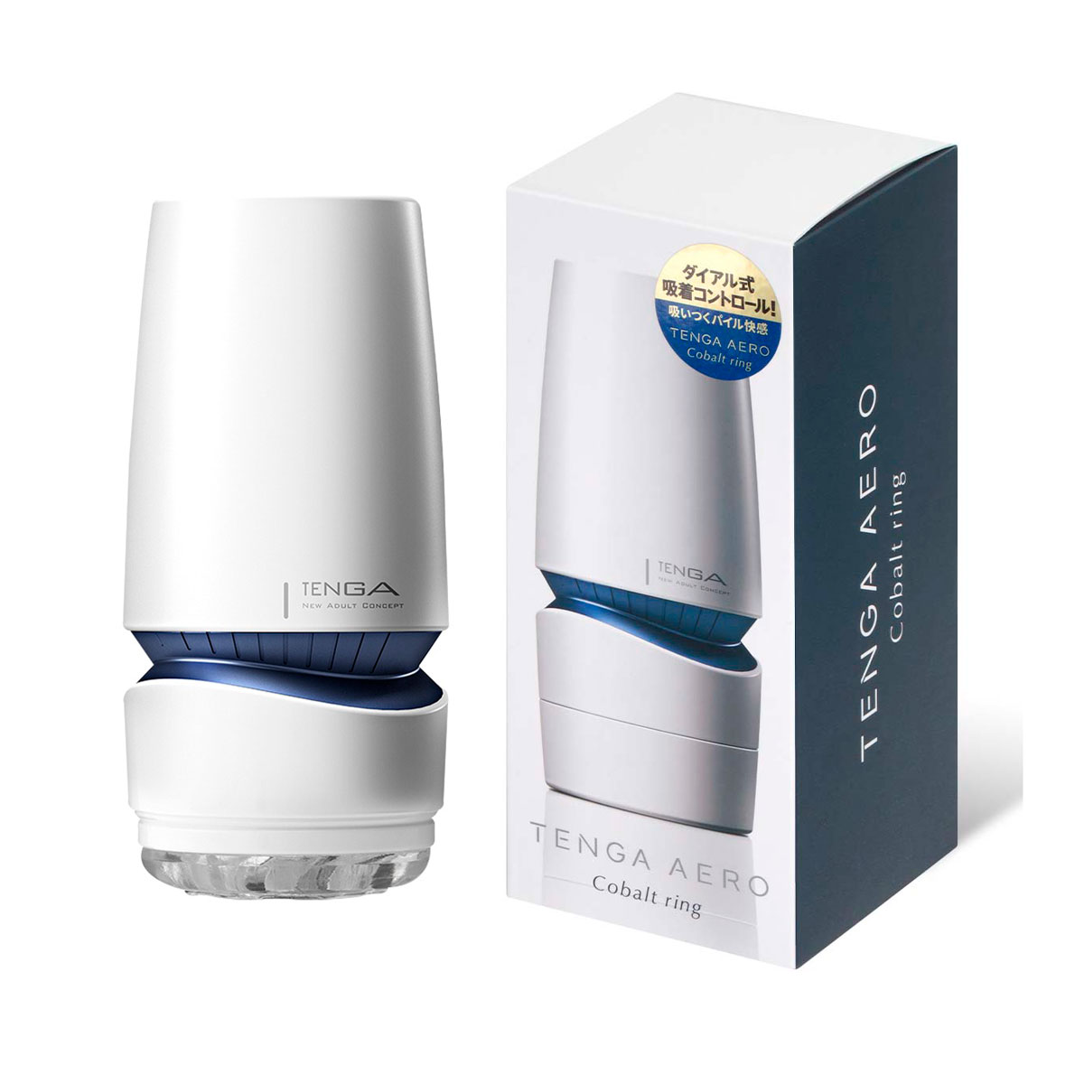 Masturbador no Formato de Copo, Feito em Elastômetro Texturizado com Saliências - Tenga Aero Cobalt Ring | 17,2 x 7,6 cm - 2