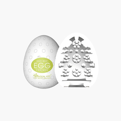 Masturbador em Formato de "Egg" em Silicone com Esferas Interna - Magical Kiss Egg Clicker | 5,8 x 5 cm
