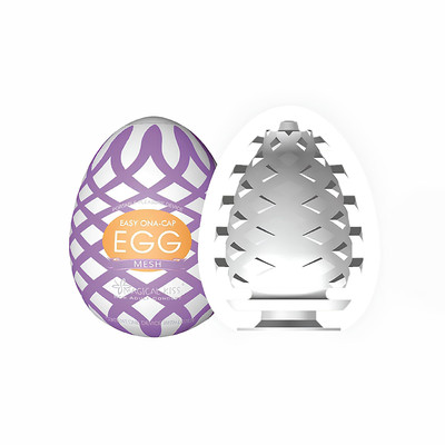 Masturbador em Formato de "Egg" em Silicone com Textura em Formato Cruzado - Magical Kiss Mesh | 5,8 x 5 cm