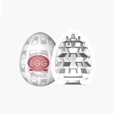 Masturbador em Formato de "Egg" em Silicone com Texturas Angulares - Magical Kiss Boxy | 5,8 x 5 cm