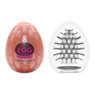 Masturbador em Formato de "Egg" em TPE com Textura em Cone - Tenga Cone | 5,8 x 5 cm