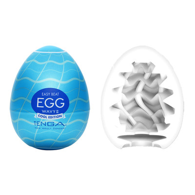 Foto 1 do produto Masturbador em Formato de "Egg" em TPE com Textura Ondular em Espiral - Tenga Wavy II | 5,8 x 5 cm