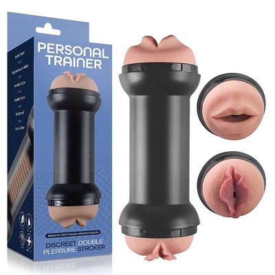 Masturbador em Formato de Halter com Vagina e Boca em TPR - Pulse Cocktails Personal Trainer | 21 x 3 cm