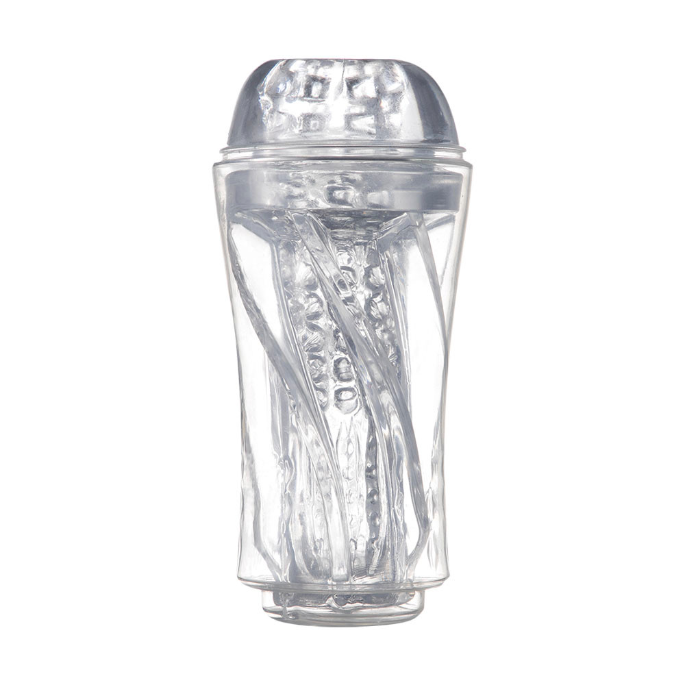 Masturbador em Formato de Lanterna Transparente em TPR com Texturas Internas de Nódulos - 17,3 x 7,9 cm| Disponível em 3 Cores - 5