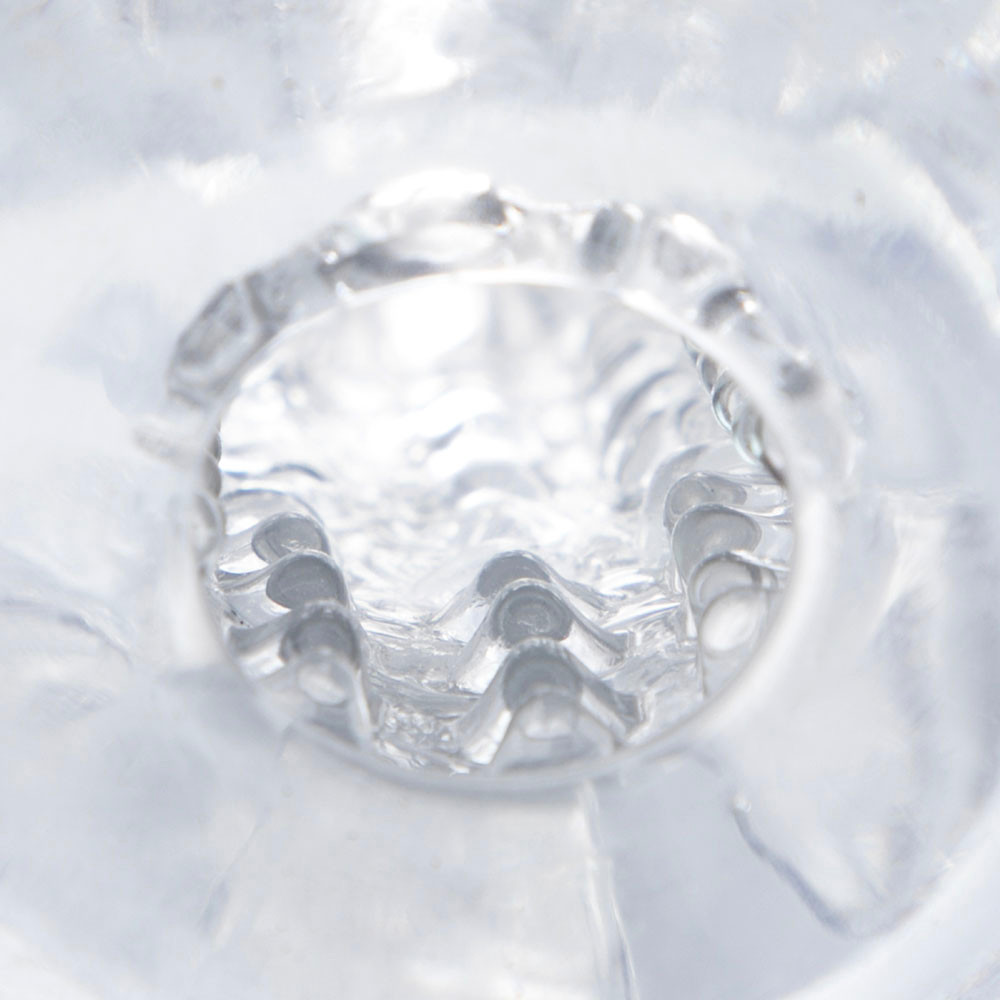 Masturbador em Formato de Lanterna Transparente em TPR com Texturas Internas de Nódulos - 17,3 x 7,9 cm| Disponível em 3 Cores - 15