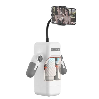 Foto 9 do produto Masturbador em Formato de Robô com 10 Modos de Vibração, 8 Tipos de Movimentos, Função de Aquecimento e Suporte para Celular - Disponível em 2 Cores