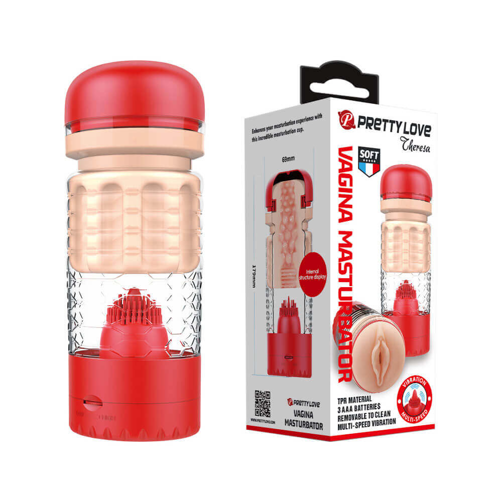 Masturbador no Formato de Vagina em Cyberskin com Língua Vibratória e Vibração Multivelocidade - Pretty Love Emily | 10,5 x 6,7 cm | Disponível em 2 Cores - 8