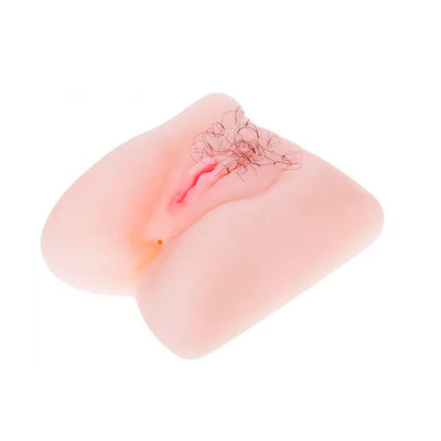 Masturbador no Formato de Vagina com Pelos Pubianos, Ânus, Canal Interno Texturizado e Cápsula Vibratória Multivelocidade - Anthea Magic Flesh | 16,5 x 11,5 cm