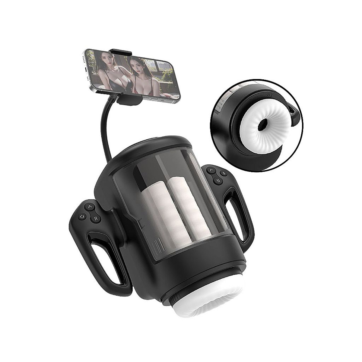 Masturbador Lanterna com 10 Modos de Vibrações, 3 Tipos de Vai e Vem, Função de Aquecimento e Suporte para Celular - SI Game Sex | 16 x 3 cm - 1