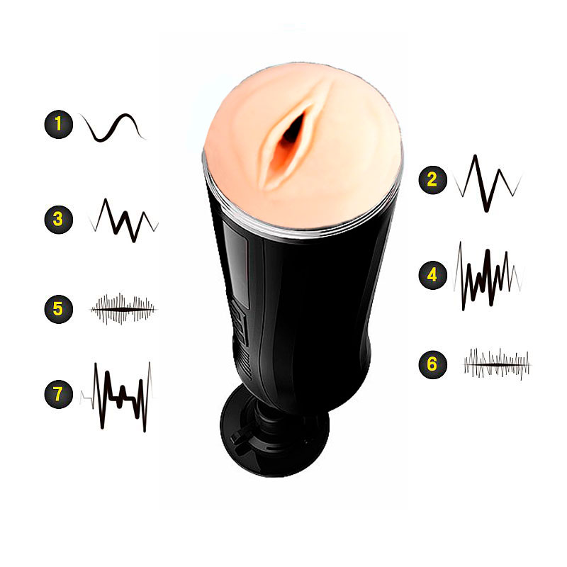 Masturbador Lanterna com 7 Modos de Vibração, Sucções, Led, Ventosa e Função Gemido - Dibe God War| 16 x 3,5 cm - 5