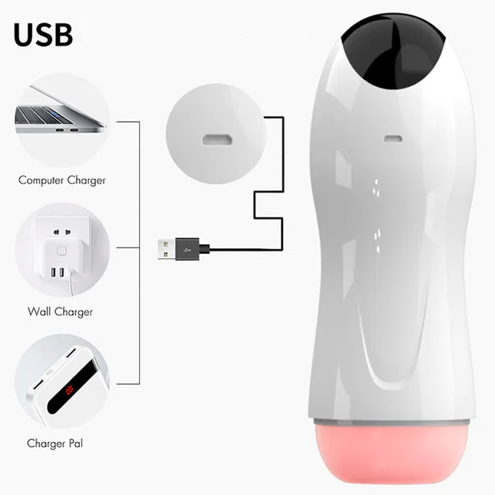 Masturbador Lanterna com 8 Modos de Vibração, Visor de Led, Gemidos e Textura Interna - Fox Nave | 13,5 x 3,1 cm - 4