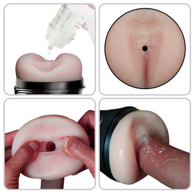 Foto 4 do produto Masturbador Lanterna em ABS com Forma de Ânus em TPR, Vibração Multivelocidade e Função Gemido - Smart Vibration | 15 x 3,2 cm