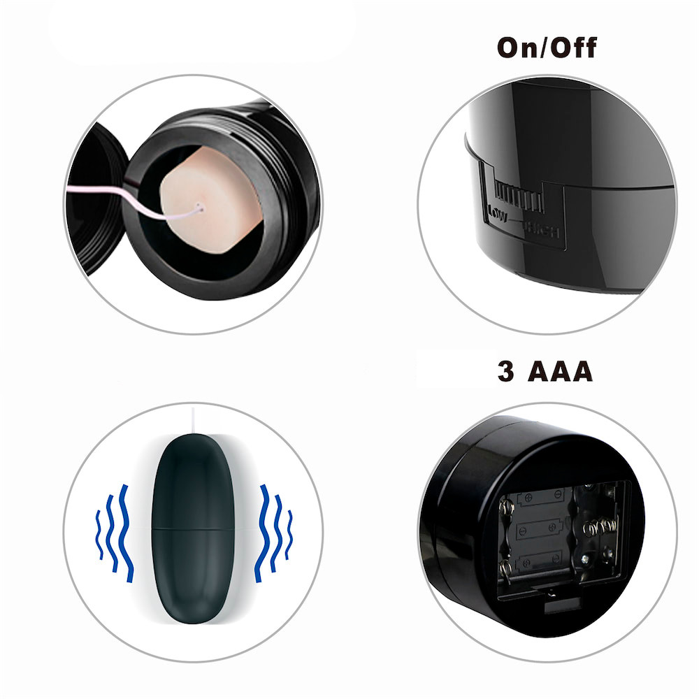 Masturbador Lanterna em ABS com Forma de Vagina em TPR, Vibração Multivelocidade e Função Gemido - Smart Vibration | 15 x 3,2 cm - 4