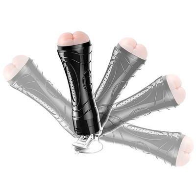 Foto 3 do produto Masturbador Lanterna em Cyberskin com Forma de Ânus, Vibração Multivelocidade e Ventosa - Bussy Vibration | 15 x 3 cm