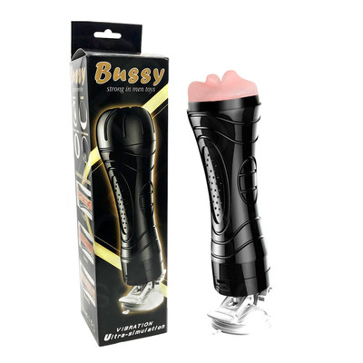 Masturbador Lanterna em Cyberskin com Forma de Boca, Vibração Multivelocidade e Ventosa Removível - YouVibe Bussy Vibration