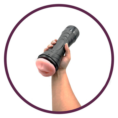 Masturbador Lanterna em Cyberskin com Forma de Boca, Vibração Multivelocidade e Ventosa Removível - YouVibe Bussy Vibration