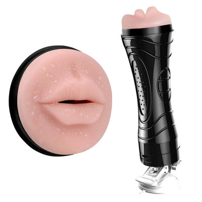 Foto 2 do produto Masturbador Lanterna em Cyberskin com Forma de Boca, Vibração Multivelocidade e Ventosa Removível - YouVibe Bussy Vibration