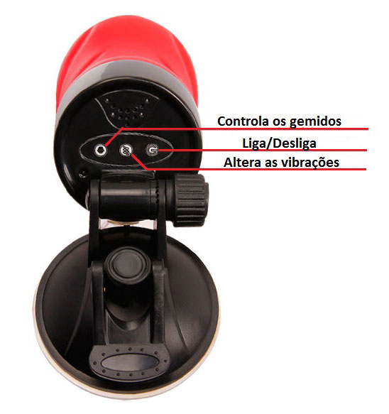 Masturbador Lanterna em Forma de Vagina em Cyberskin com 12 Funções de Vibração, Simulação de Gemidos e Ventosa de Pressão - Crazy Bull Delia | 28,3 x 10 cm - 4