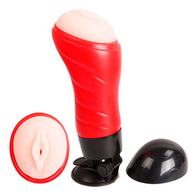 Foto 2 do produto Masturbador Lanterna em Forma de Vagina em Cyberskin com 12 Funções de Vibração, Simulação de Gemidos e Ventosa de Pressão - Crazy Bull Delia | 28,3 x 10 cm