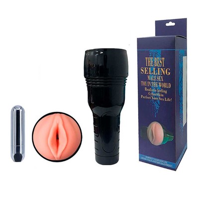 Masturbador Lanterna em Forma de Vagina em TPE, Texturas Internas e Bullet com 10 Vibrações, Recarregável - The Best Selling Male Sex
