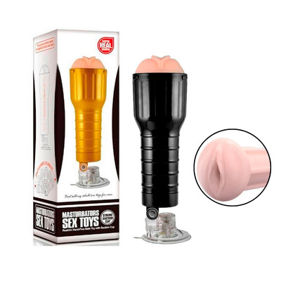 Foto 3 do produto Masturbador Lanterna em Forma de Vagina em TPE com Ventosa de Pressão - High Quality Desire Cup | 22 x 3,5 cm | Disponível em 2 Cores