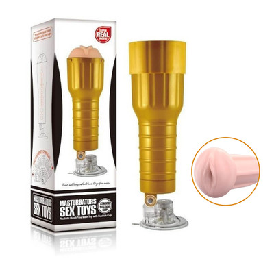 Masturbador Lanterna em Forma de Vagina em TPE com Ventosa de Pressão - High Quality Desire Cup | 22 x 3,5 cm | Disponível em 2 Cores