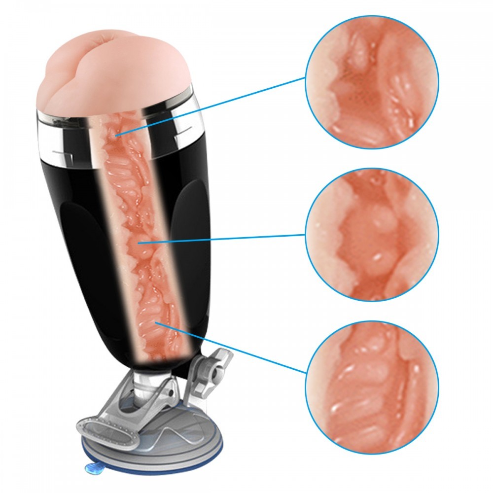 Masturbador Lanterna no Formato de Ânus Realístico em TPE com Cerdas Internas e Base em Ventosa - X5 Cup | 10,5 x 3,5 cm - 4