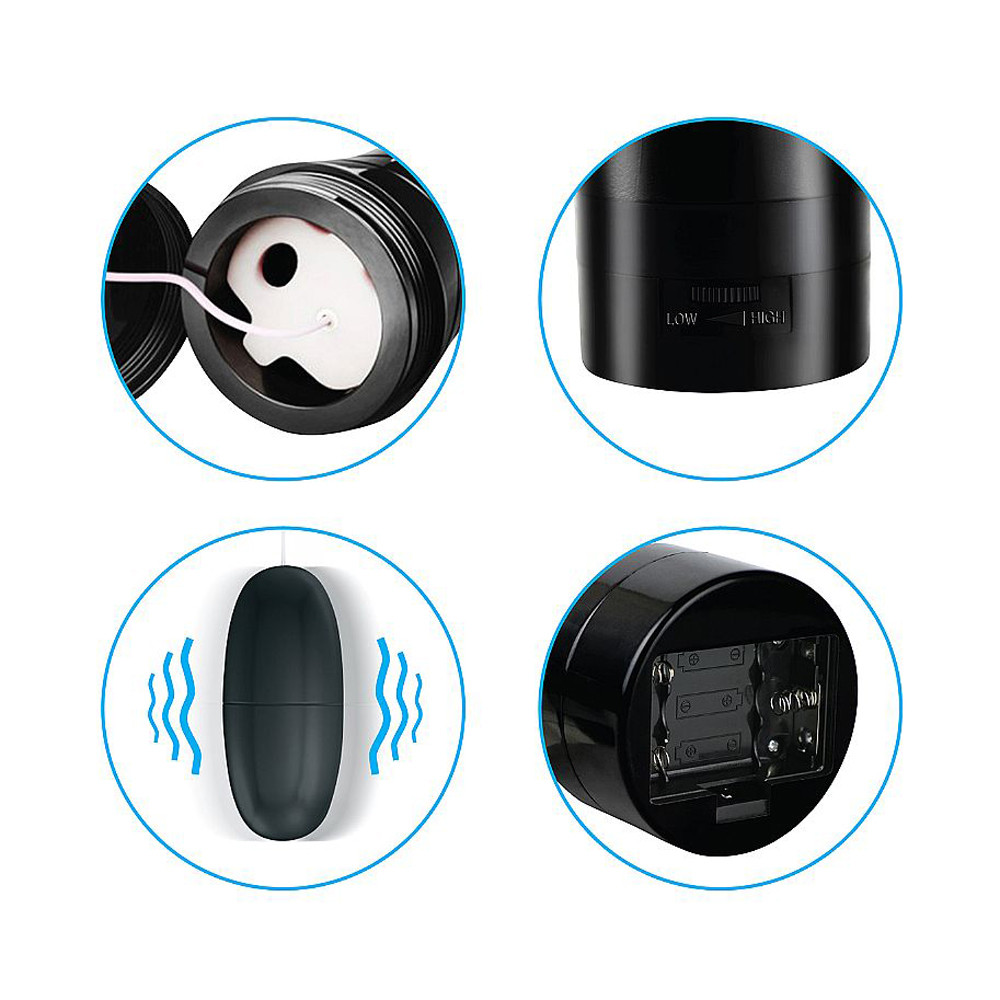 Masturbador Lanterna com Formato de Vagina em Cyberskin e Vibração Multivelocidade - Football Baby - 4