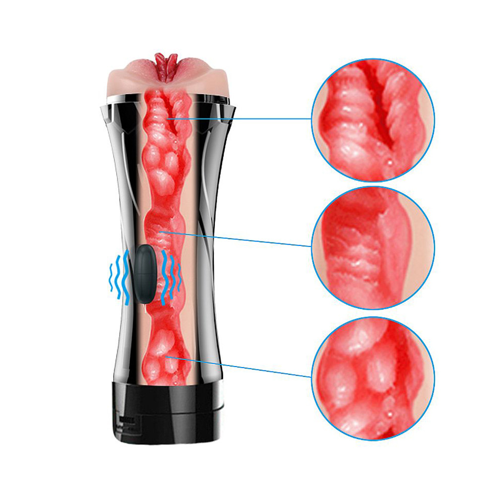 Masturbador Lanterna com Formato de Vagina em Cyberskin e Vibração Multivelocidade - Football Baby - 7