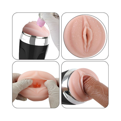Foto 7 do produto Masturbador Lanterna no Formato de Vagina Realística em TPE com Cerdas Internas e Base em Ventosa - X5 Cup | 10,5 x 3,5 cm