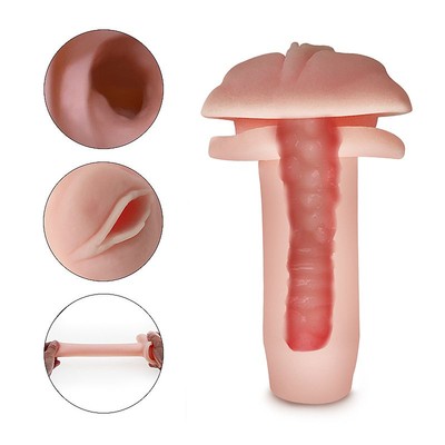 Foto 4 do produto Masturbador Lanterna no Formato de Vagina em TPR e Botão de Compressão - Dibe Miya | 13 x 3 cm
