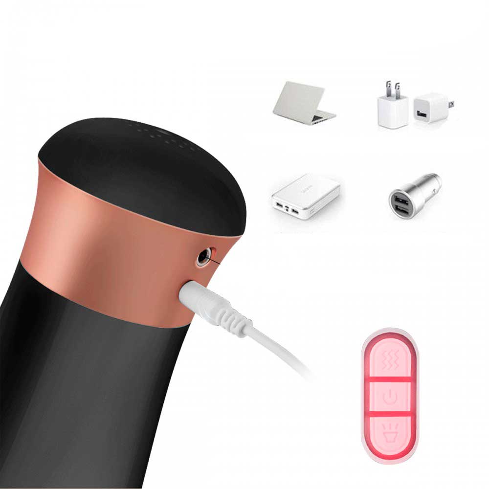 Masturbador Lanterna Recarregável com 5 Tipos de Gemidos, 10 Modos de Vibração e Ventosa - Smart Cup II | 12 x 3 cm - 5