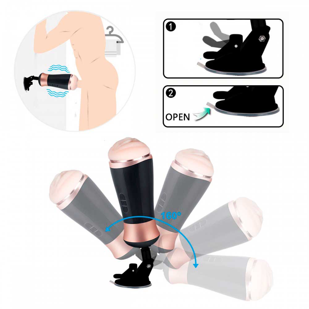 Masturbador Lanterna Recarregável com 5 Tipos de Gemidos, 10 Modos de Vibração e Ventosa - Smart Cup II | 12 x 3 cm - 6