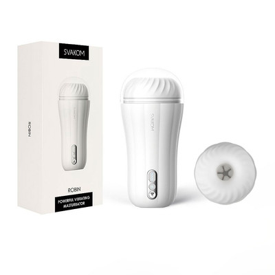 Masturbador Lanterna Recarregável com Visor de Led e 5 Modos de Vibração - Svakom Robin | 19,8 x 9,2 cm