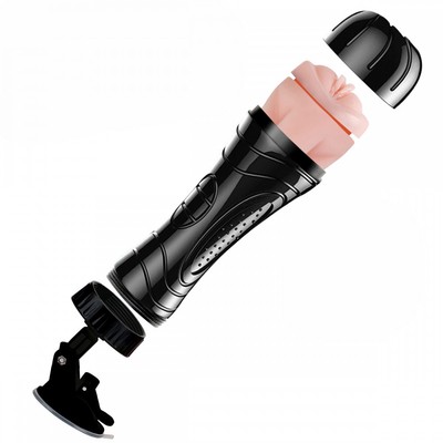 Foto 4 do produto Masturbador Lanterna em TPE com Forma de Vagina, Textura Interna e Base de Ventosa - The Champion Cup | 14,5 x 3 cm