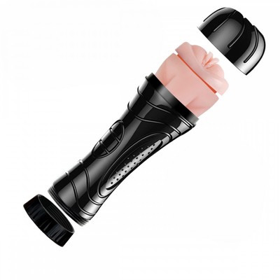 Foto 4 do produto Masturbador Lanterna em TPE com Forma de Vagina e Textura Interna - Bussy Ultra-Simulation | 15 x 3 cm