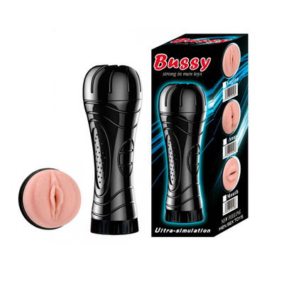 Masturbador Lanterna em TPE com Forma de Vagina e Textura Interna - Bussy Ultra-Simulation | 15 x 3 cm