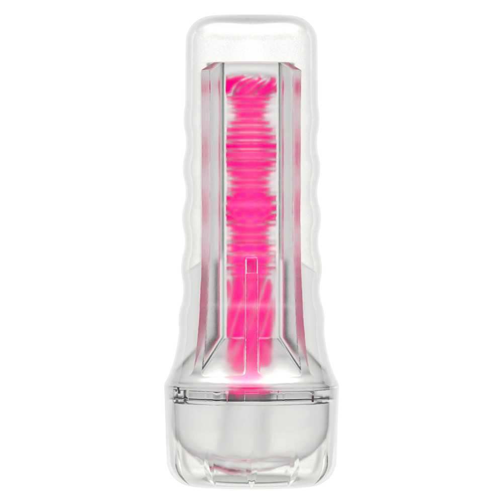 Masturbador Lanterna em TPE Transparente com Formato de Vagina e Efeito Fosforescente - Lovetoy Lumino Play Pink Glow | 18 x 3 cm - 2