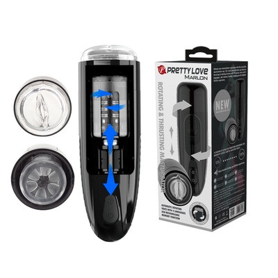 Masturbador Masculino com 10 Modos de Rotação, Movimento Vai e Vem, Cerdas Massageadoras e Gemidos - Pretty Love Marlon