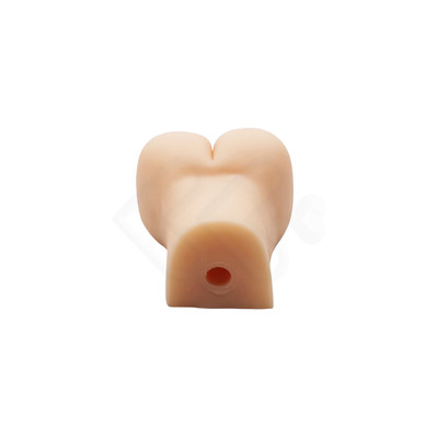 Foto 3 do produto Masturbador Masculino em Cyberskin no Formato de Vagina com 2 Orifícios Penetráveis, Controle Remoto com Fio e Vibração Multivelocidade - Temptation Passion Lady | 17 x 7 cm