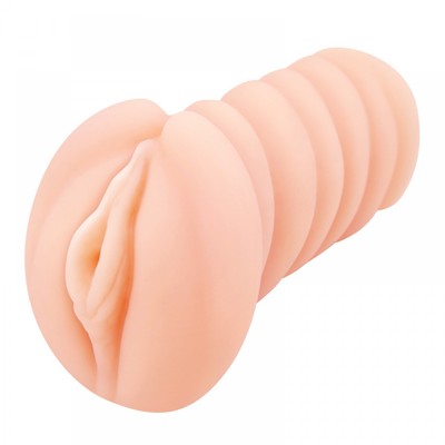 Foto 2 do produto Masturbador Masculino de Cyberskin em Formato de Vagina com Texturas Internas e Bullet com Multivelocidade - Realistic Crazy Bull Laura - 13 x 6,8 cm