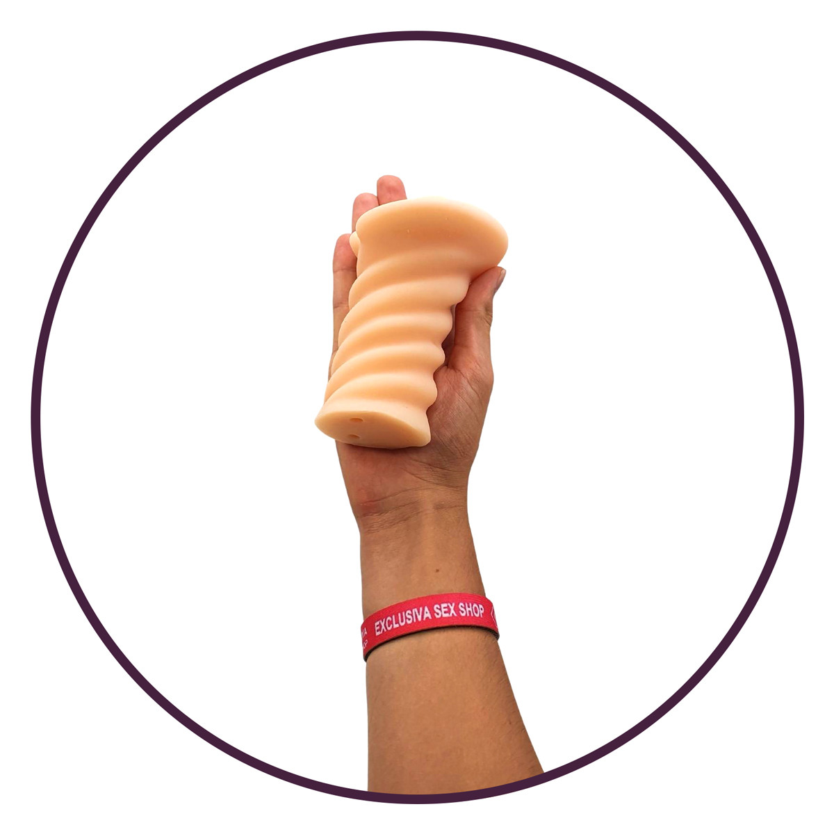 Masturbador Masculino de Cyberskin em Formato de Vagina com Texturas Internas e Bullet com Multivelocidade - Realistic Crazy Bull Laura - 13 x 6,8 cm - 9