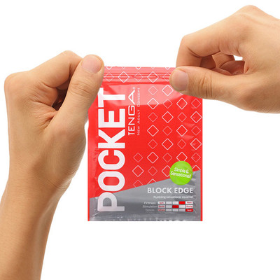 Foto 2 do produto Masturbador Masculino Descartável com Textura em Relevo - Tenga Pocket Block Edge