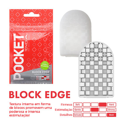 Foto 1 do produto Masturbador Masculino Descartável com Textura em Relevo - Tenga Pocket Block Edge