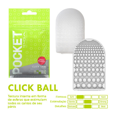 Foto 1 do produto Masturbador Masculino Descartável com Textura em Relevo - Tenga Pocket Click Ball