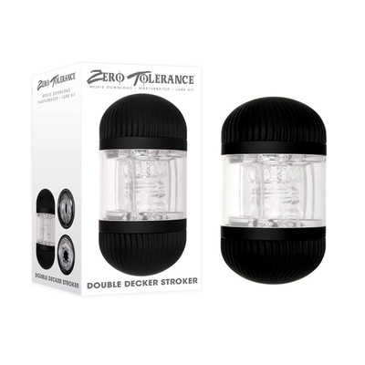Foto 1 do produto Masturbador Masculino no Formato de Copo Vazado que Simula Sexo Vaginal e Anal com Textura Interna - Zero Tolerance Double Decker Stroker | 13,5 x 9,1 cm